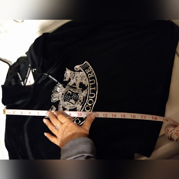 NWT Juicy Couture Women's Black Velour Tracksuit two-piece Loungewear XL - Picture 8 of 10